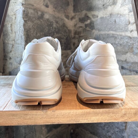 Gucci Ivory Leather Interlocking GG Rhyton Chunky Sneakers - Picture 5 of 12
